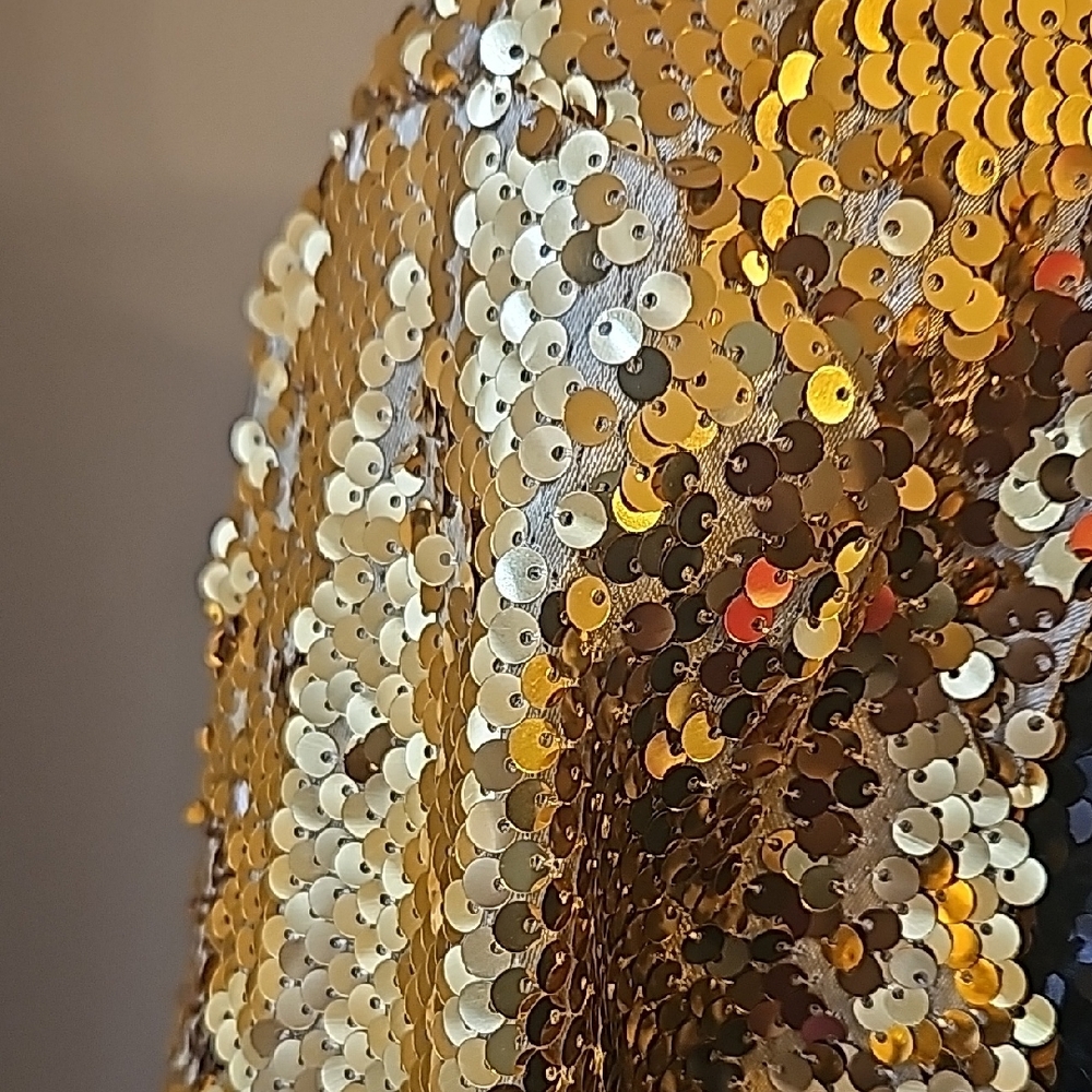 Sequin Bomber Jacket - Black and Gold - Picture 3 of 6